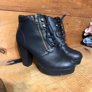 Chunky Black Booties